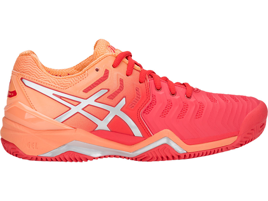 ASICS Gel - Resolution? 7 Clay Red Alert / Silver Mujer