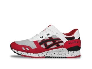 asics gel lyte iii black white red