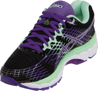 asics gel-nimbus 17 womens onyx/purple/mint