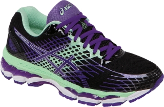 asics gel-nimbus 17 womens onyx/purple/mint