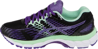 asics gel-nimbus 17 womens onyx/purple/mint