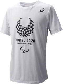 送料無料  東京2020パラリンピック公式ライセンス商品Tシャツ（エンブレムプリント） ホワイト メンズ_XA213X