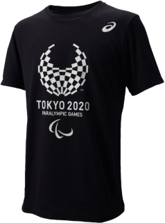 送料無料 ＜ASICS／アシックス＞ 東京2020パラリンピック公式ライセンス商品Tシャツ（エンブレムプリント） ブラック メンズ_XA213X