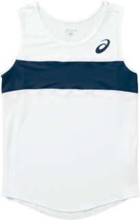 送料無料 W'Sランニングシャツ ホワイトxネイビー レディース_XT2035の大画像